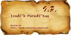 Izsák Perpétua névjegykártya